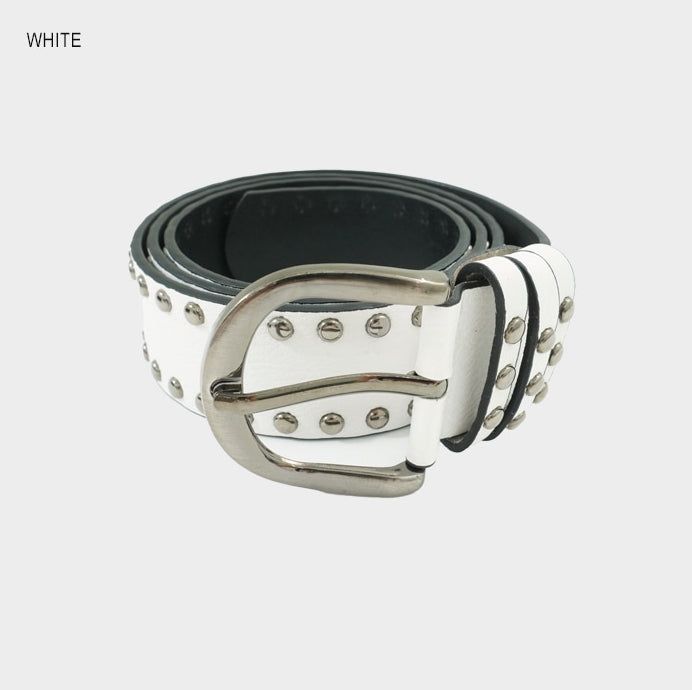 Stud synthetic leather belt