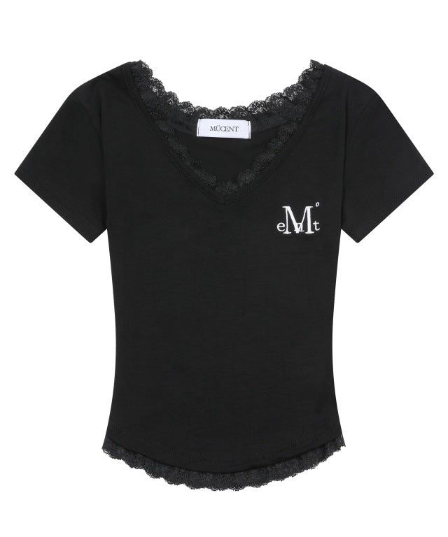 SUNNIOR LACE V-NECK HALF T (6Color)