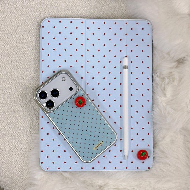 3D TOMATO Blue Dot Pattern iPad Cover Case