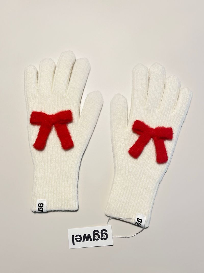 CUSTOM INITIAL KNIT RIBBON GLOVES