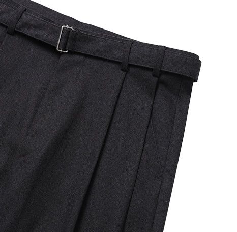 Andy Wool Belt Two Tuck Wide Slacks