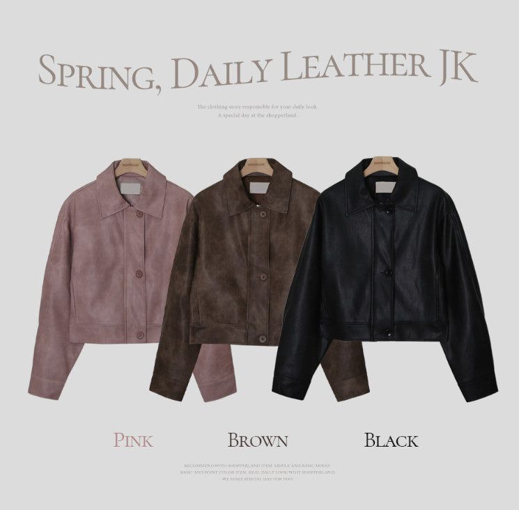 IF Spring Leather Jacket (3color)
