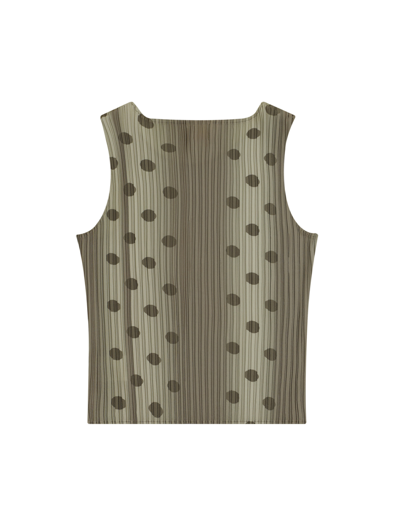 1/2 S CLEF DOT PLEATS SLEEVELESS (BEIGE)