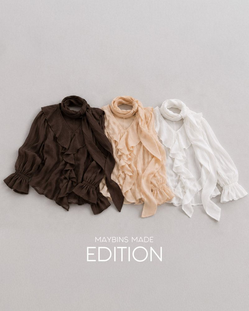 MADE. Rinnel ruffle blouse & tie set