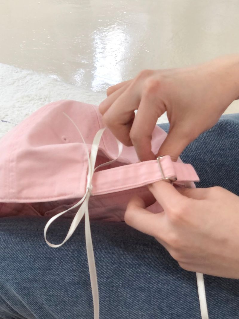 ribbon cap (baby pink)