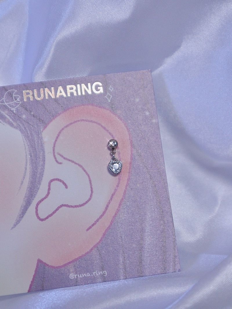 All surgical steel heart cubic piercing
