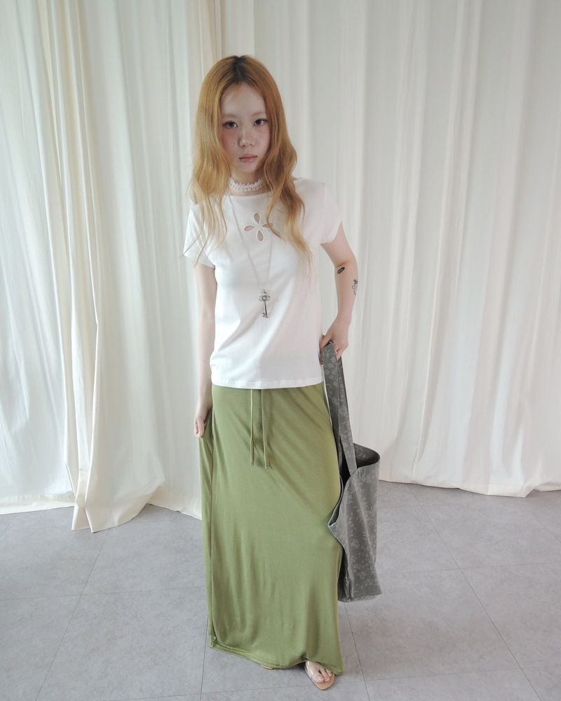 MAUVE STRING LONG SKIRT