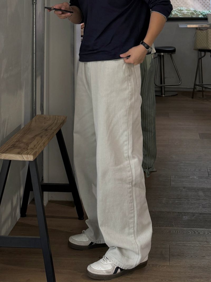 Ray washed cotton pants