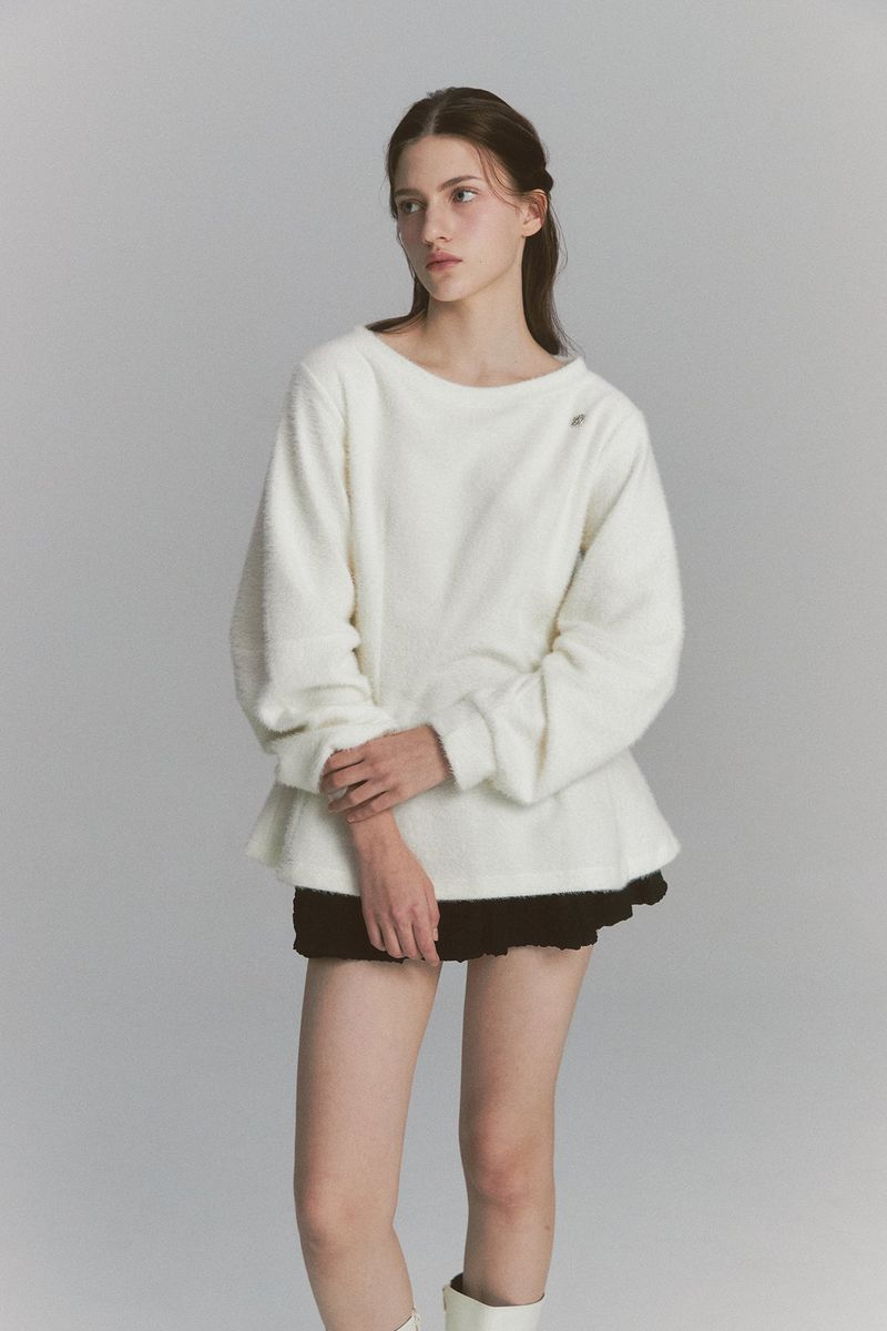 Angora Flare Sweatshirt Ivory