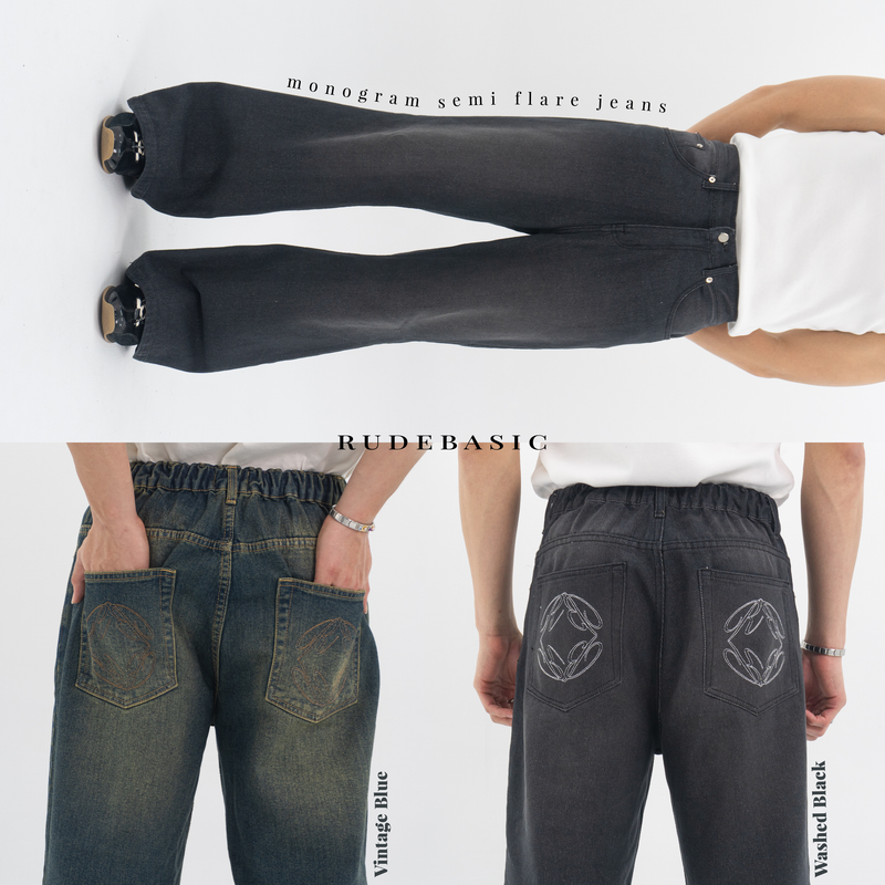 Rudebasic（ルードベーシック）の「モノグラムセミフレアジーンズ（パンツ）」