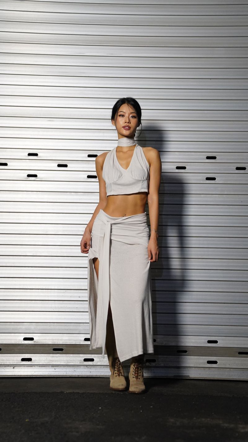 sahara long skirt [oatmeal]