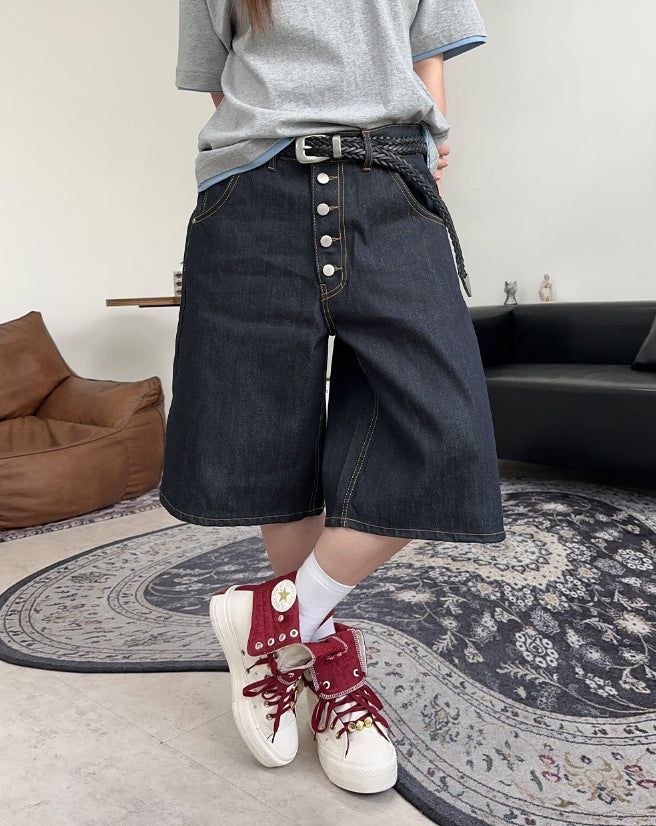 SATIIIZ（サティーズ）の「Arpa Front Button Bermuda Denim Pants（Pants）」