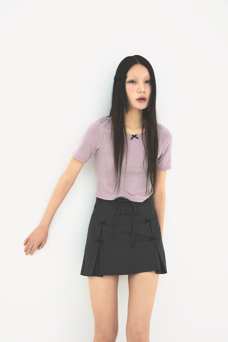 Ribbon pleats skirt