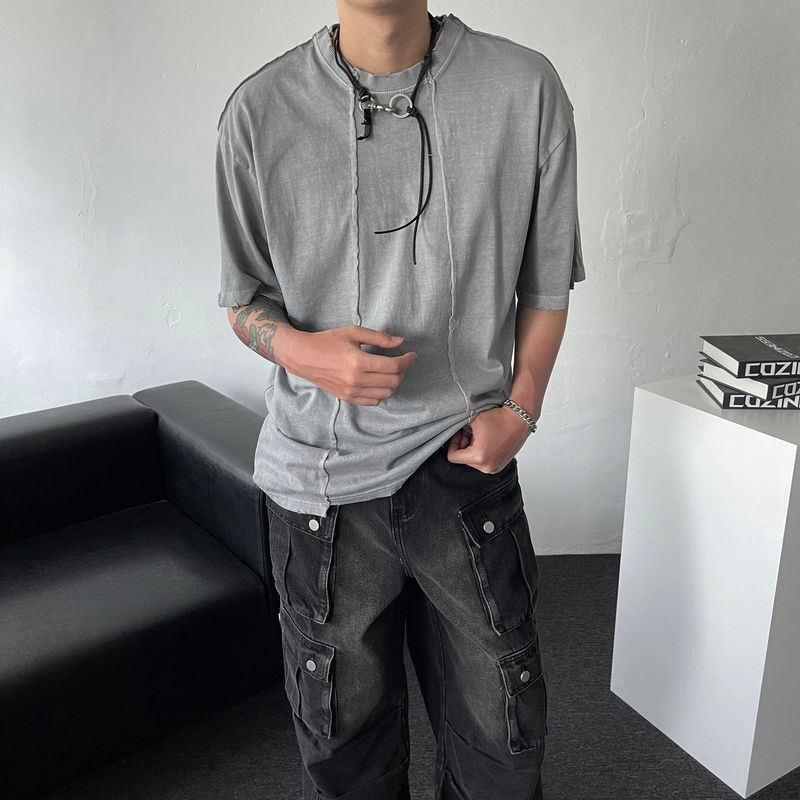 COZINESS（コジネス）の「ENOC Unbalanced incision Vintage Pigment Short-Sleeved (2 colors)（Tops）」