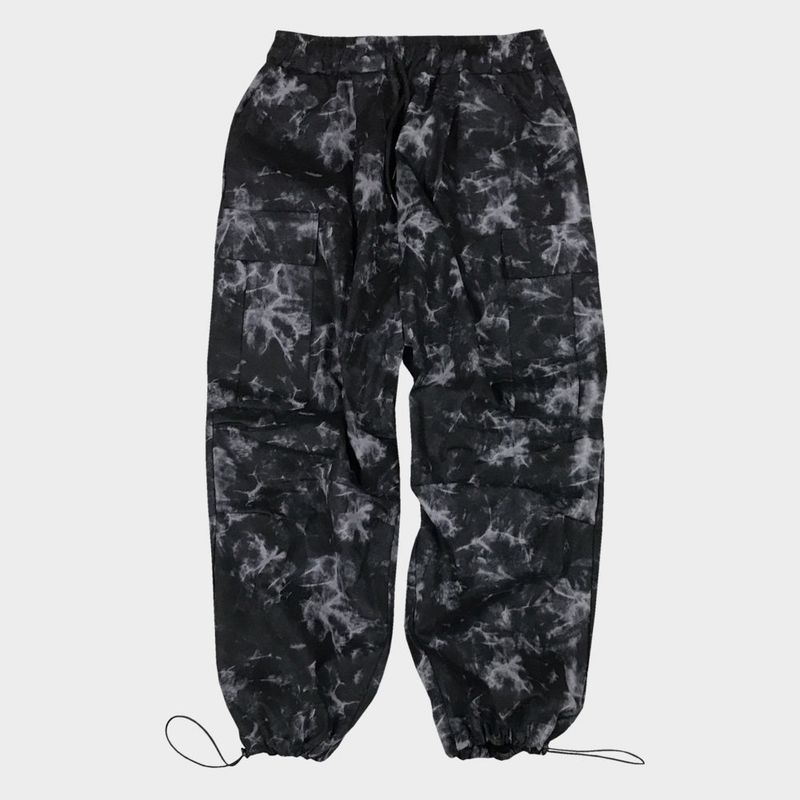 tie-dye wide cargo pants_black