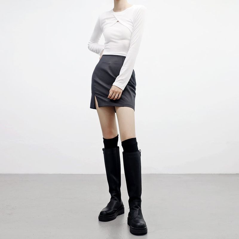[NONCODE] (1+1) DeMer Bolero T-shirt + Sleeveless Set