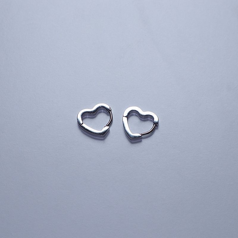 Surgical steel heart ring one-touch earrings