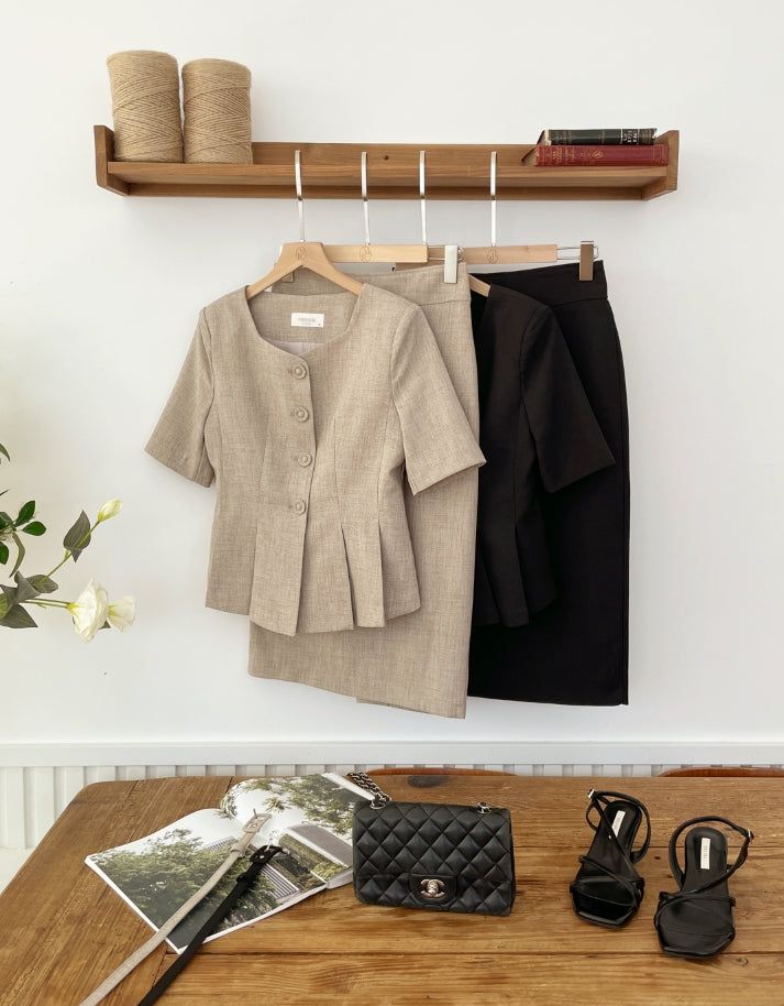 Renne Peplum Jacket (Belt Set)