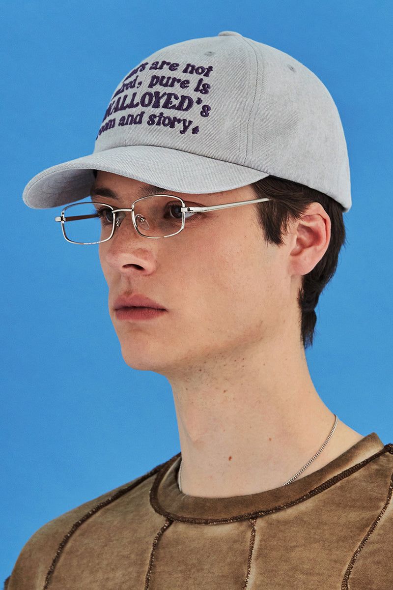 SLOGAN BALL CAP / GREY