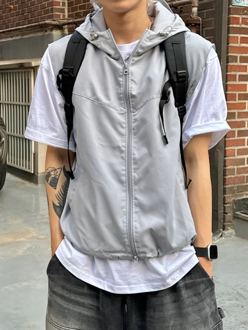 Tech poly hood vest 3C