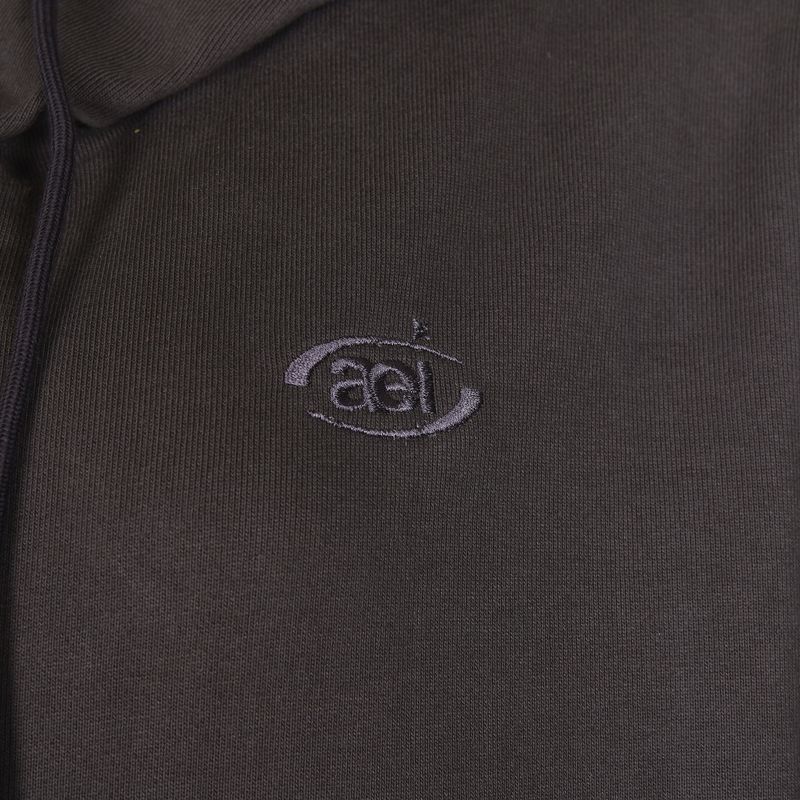 LAYERED STRING HOODIE ZIP-UP [DARK GRAY]