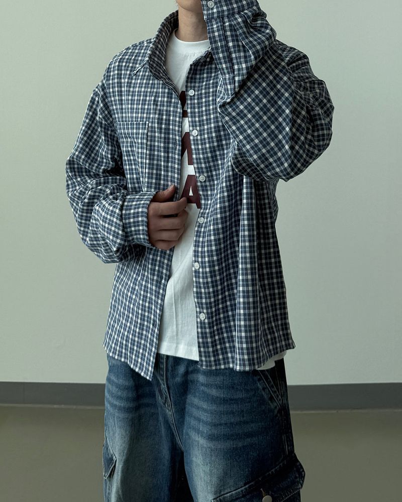 N Semi Crop Check Shirt