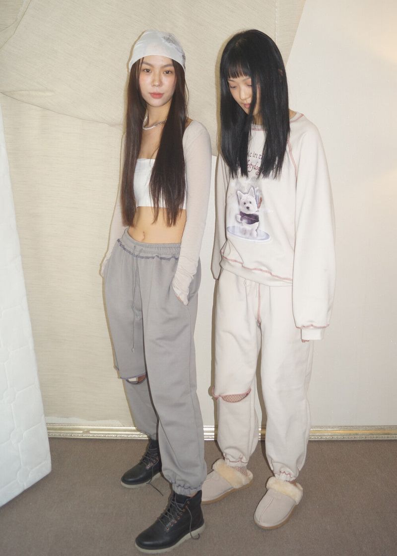 haku oriental sweat pants [warm gray]