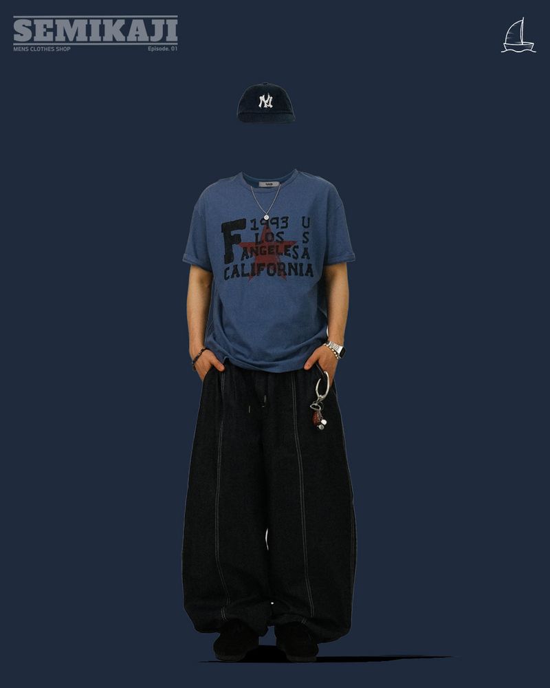 GN STAR Printing Back Bijo Denim Pants
