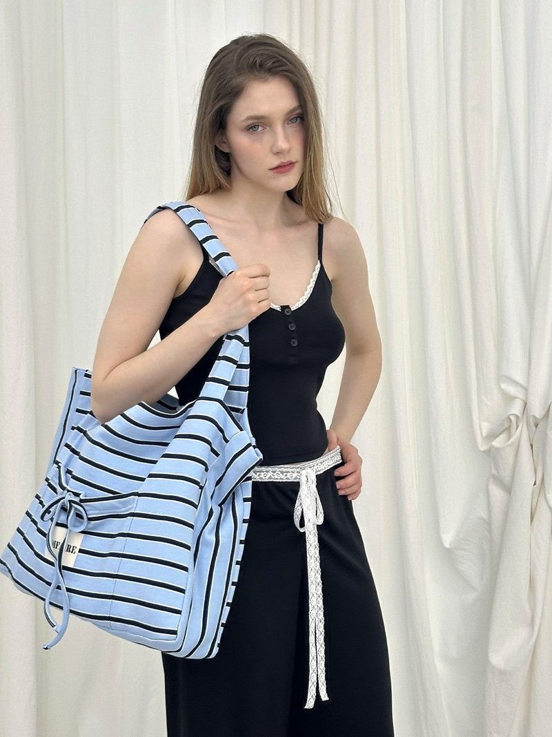 STRIPE STRAP SHOULDER BAG / SKYBLUE