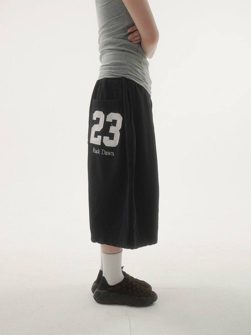 Bold 23embroidery bermuda sweat pants -3C