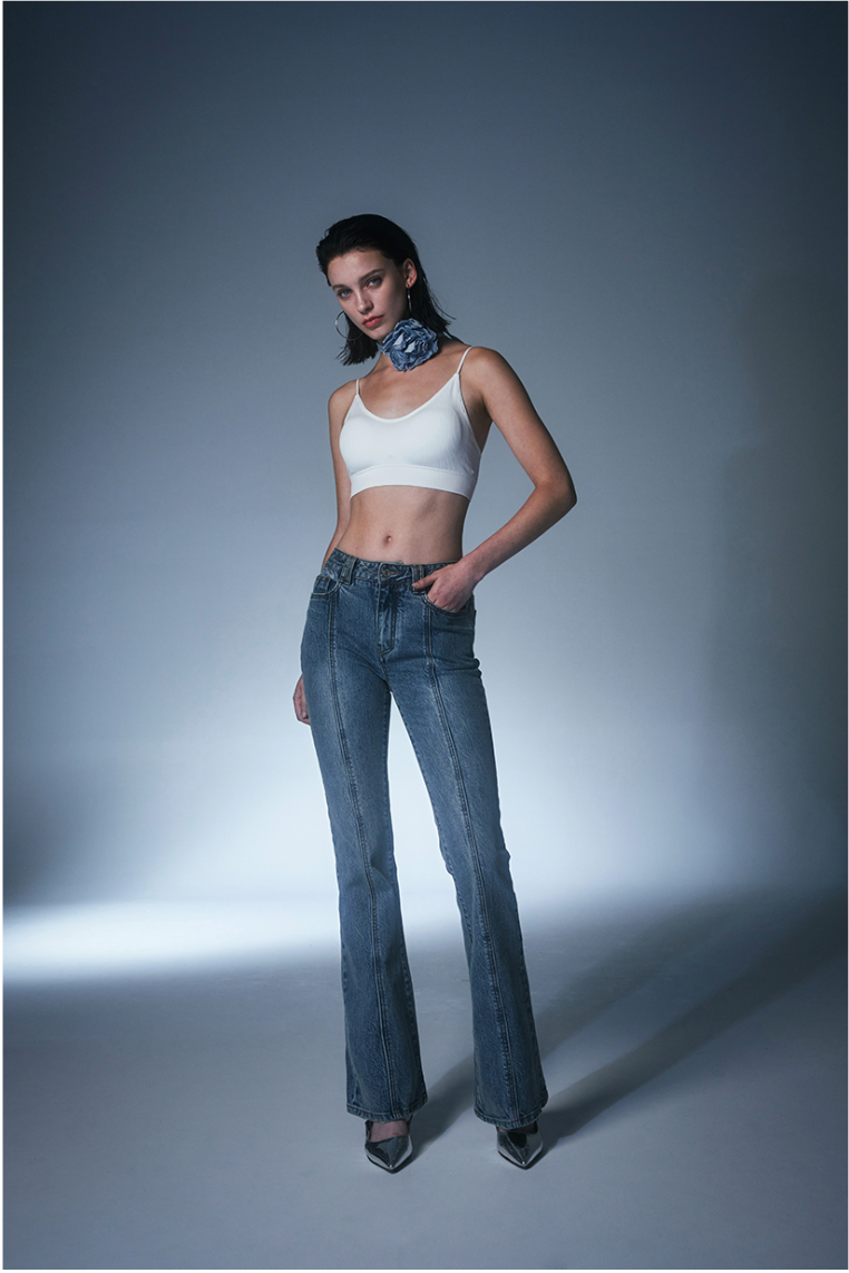 Slit Boots Cut Denim Pants