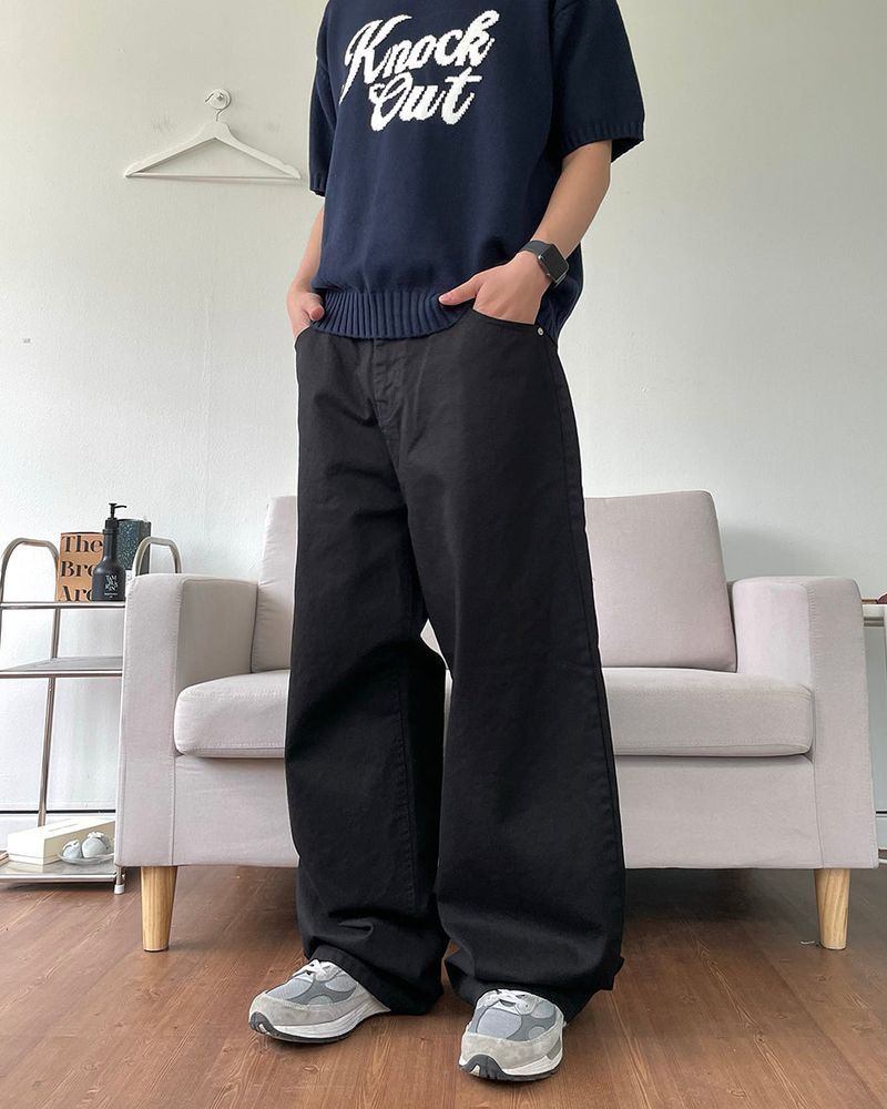 Basic Cotton Wide Pants 4C