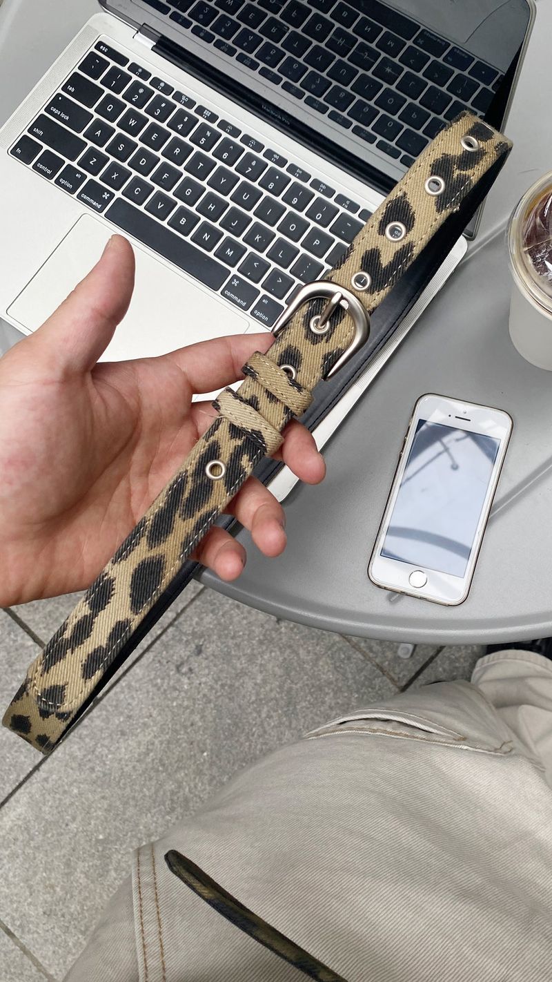 No.1429 leopard eyelet belt (3color)