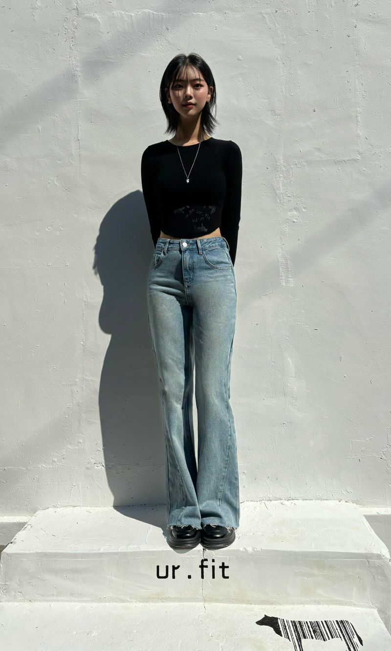 FLARED BOOTCUT DENIM PANTS code 23005