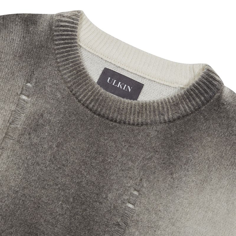 [24SS LSD COLLECTION]  Spray Damaged Round Knit_Grey