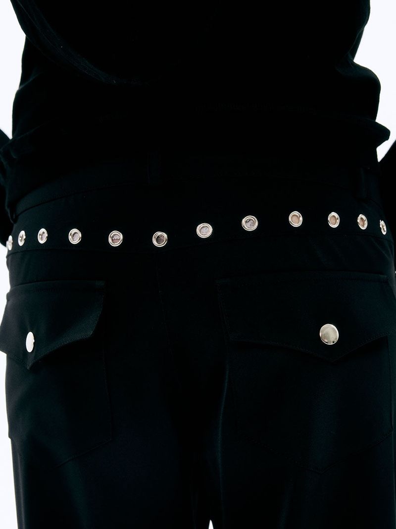  Eyelet Bootcut Pants_Black