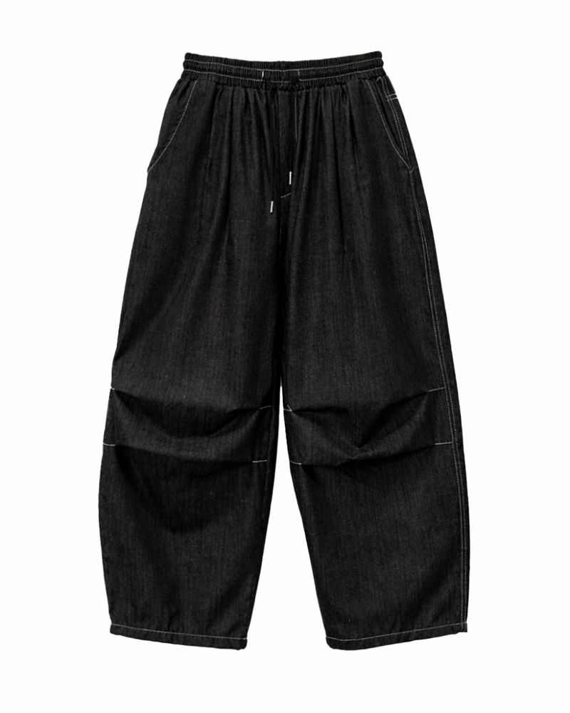 Hanel Check Flap Balloon Denim Pants
