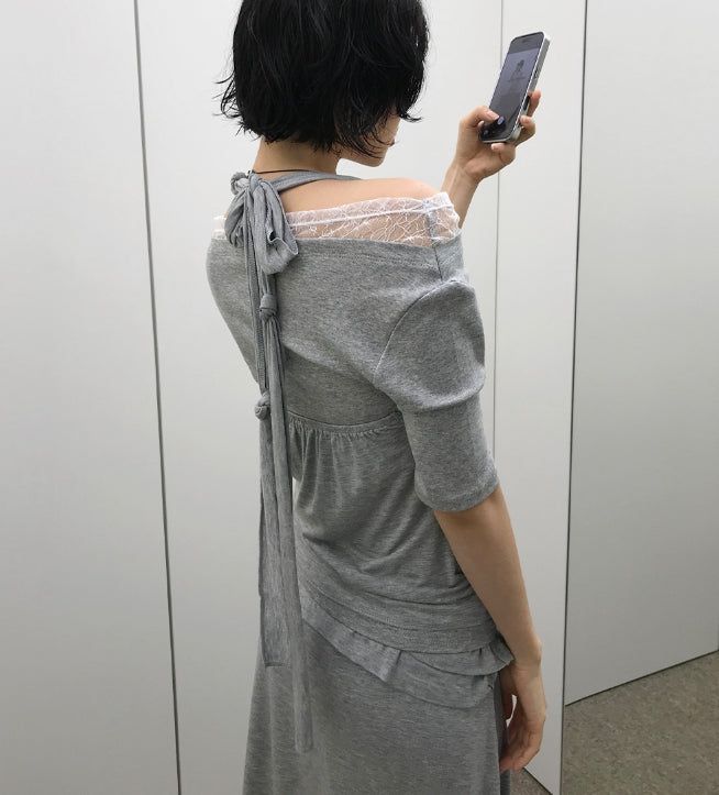 レース オフセット Tシャツ