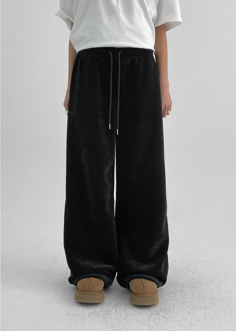 [MADE] Wolfin Belloa Ribbed Wide Banding Pants