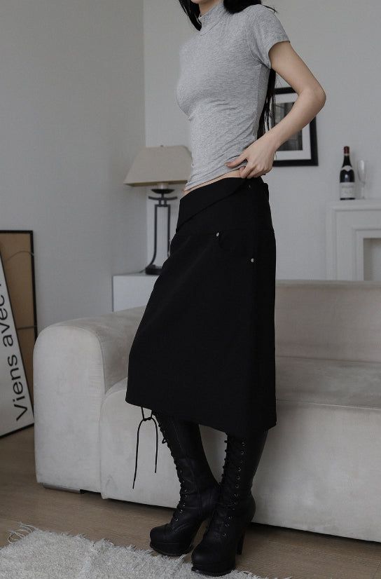 Hats Line Midi Skirt