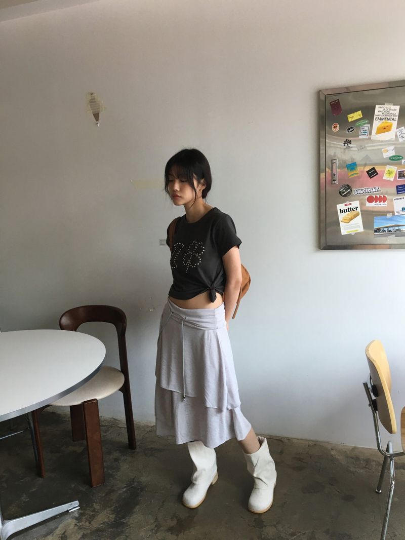 Chunky linen boots (1color)