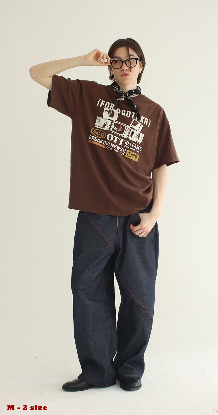 GGOTT（ゴット）の「[Hand-Made] レッドラインワイドデニムパンツ（パンツ）」