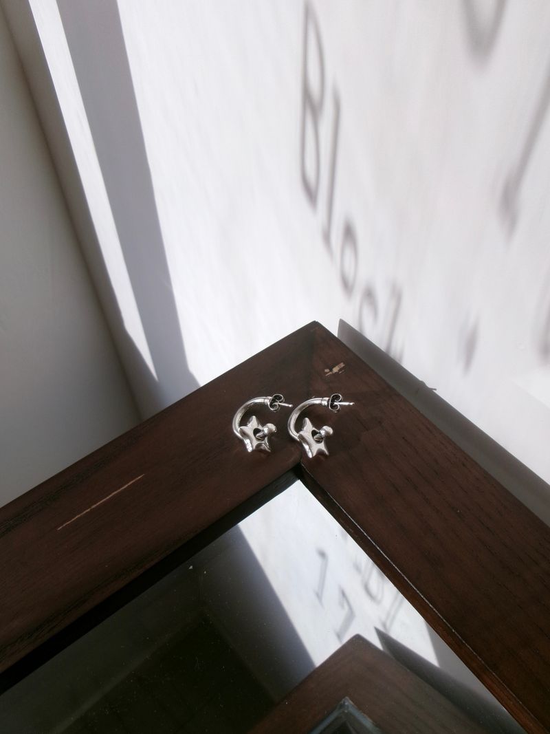 シルバープレートスターピアス