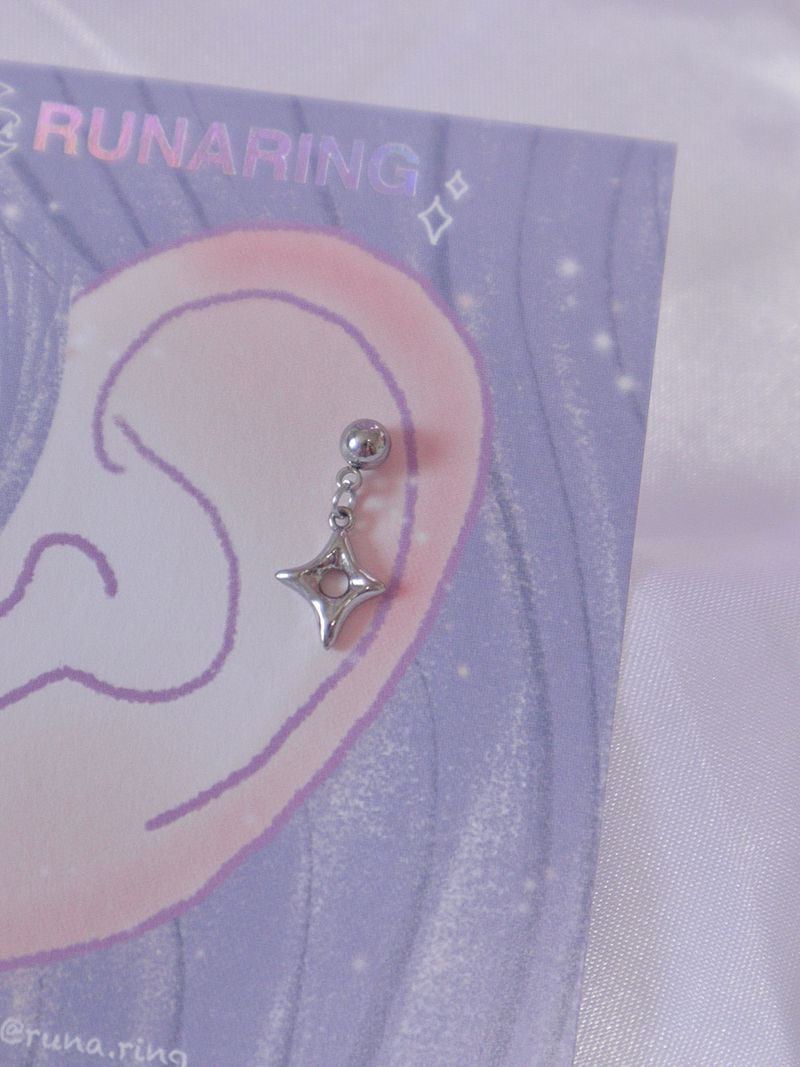 Full surgical steel shine frame piercing