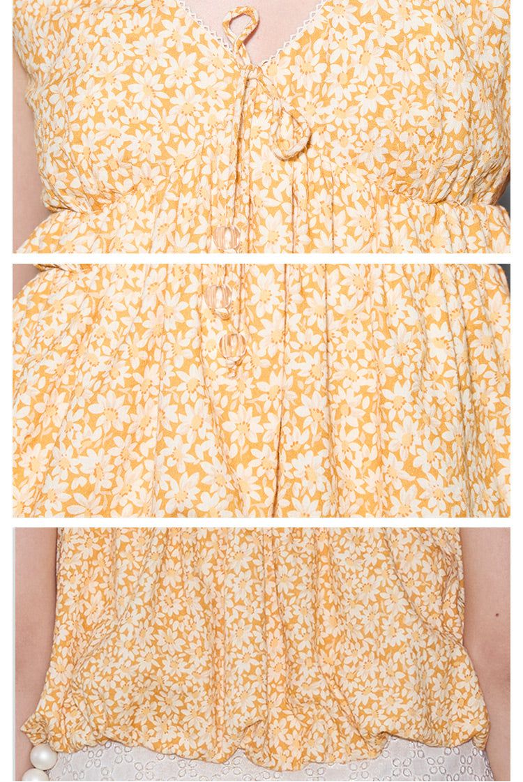 rirri SS25 バケーションウェア 100%コットン フローラル ブラウス - Resort Collection