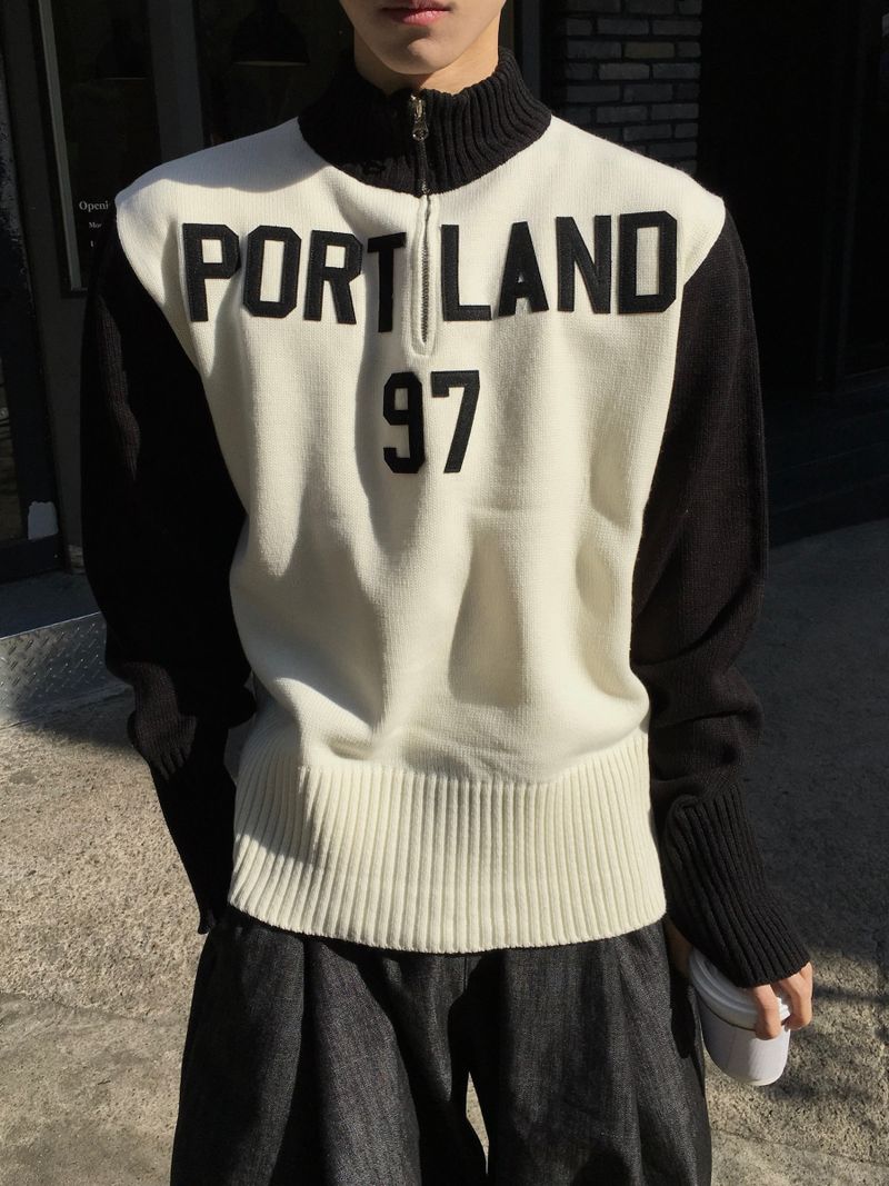 Portland 97 Color Block Knit Zip-Up 2C