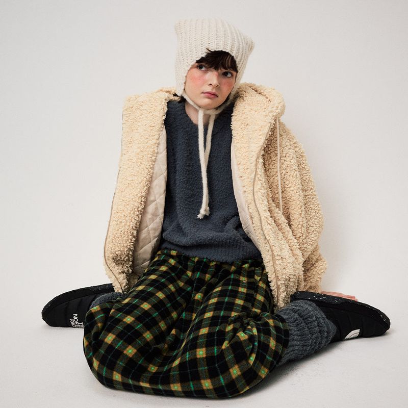 MOHAIR EARMUFF BEANIE, IVORY