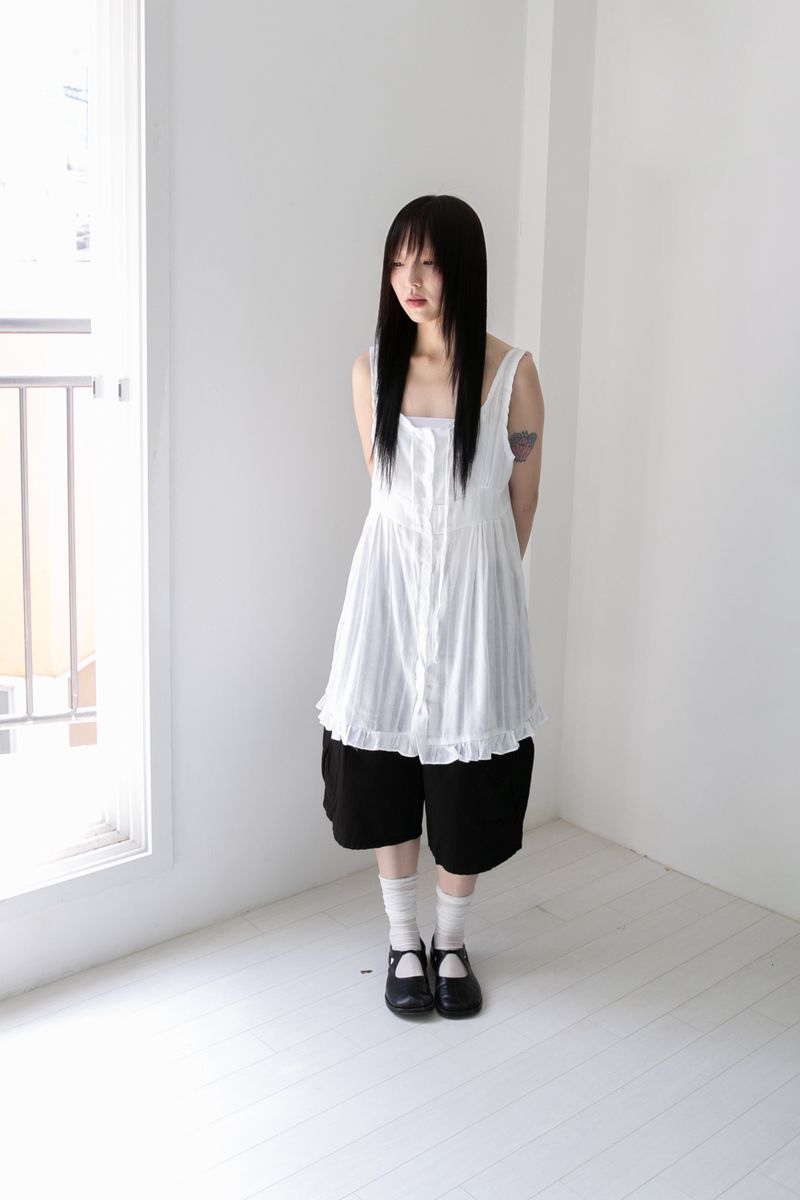 frill natural sleeveless ops(3colors)