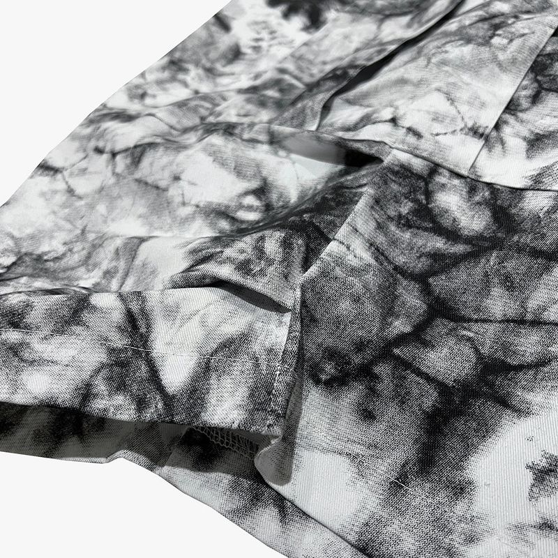 tiedye capri cargo shorts_white