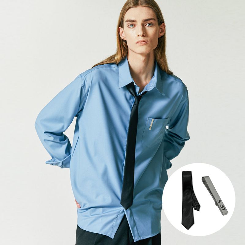 S SY（エスエスワイ）の「[SILM TIE+CLIP SET] FINE TWILL TIP SHIRT SKY BLUE（Tops）」